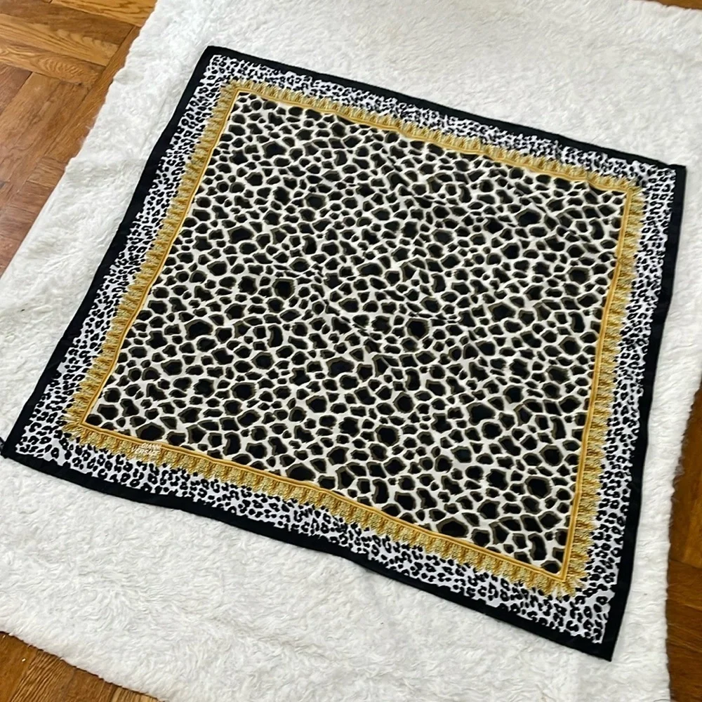 Gianni Versace Black and yellow Silk Scarf